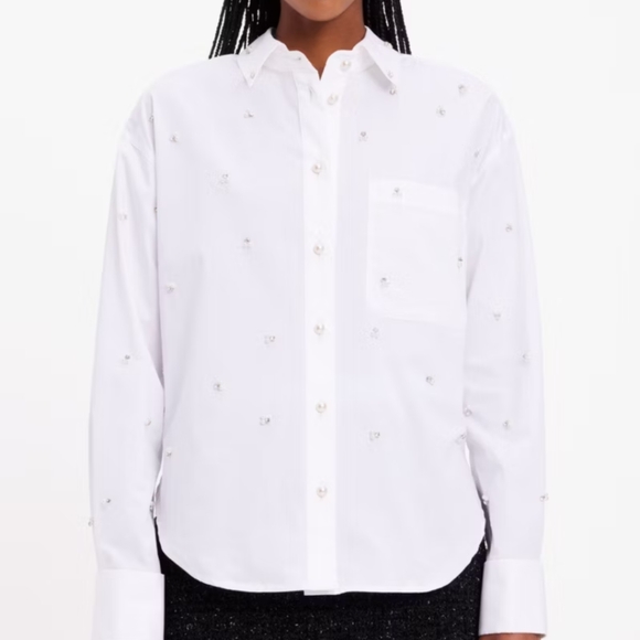 Kate Spade Embellished Poplin Shirt - Picture 2 of 8